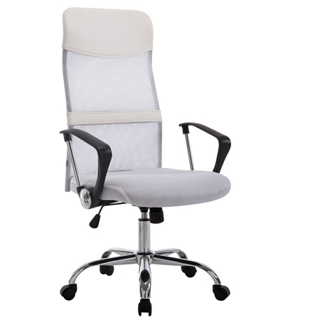 Silla de Oficina ASPEN XL, Malla Transpirable, Asiento acolchado, Hasta 150 Kg, Color Blanco