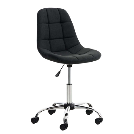 Silla de Oficina EMILY, Estructura Metálica, Diseño Exclusivo, en Tela Color Negro