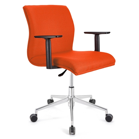 Silla de Oficina ANIBAL BASE PRO, Brazos Ajustables, Acolchado en Tela Naranja