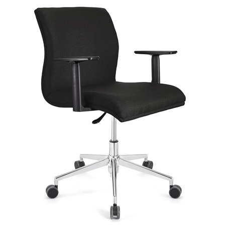 Silla de Oficina ANIBAL BASE PRO, Brazos Ajustables, Acolchado en Tela Negro