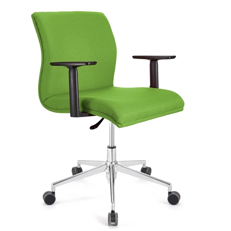 Silla de Oficina ANIBAL BASE PRO, Brazos Ajustables, Acolchado en Tela Verde Lima