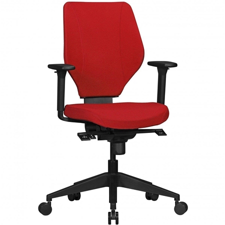 Silla Ergonómica COLINS, Totalmente Ajustable, Uso 8 Horas, Tela Resistente Rojo