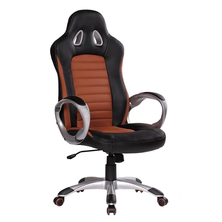 Silla Gaming MUSAKU, Diseño Exclusivo con Costuras, Gran Calidad, Piel Marrón