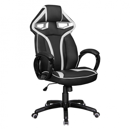 Silla de Oficina WIND PRO, Exclusivo Diseño, en Piel, Color Negro/ Blanco