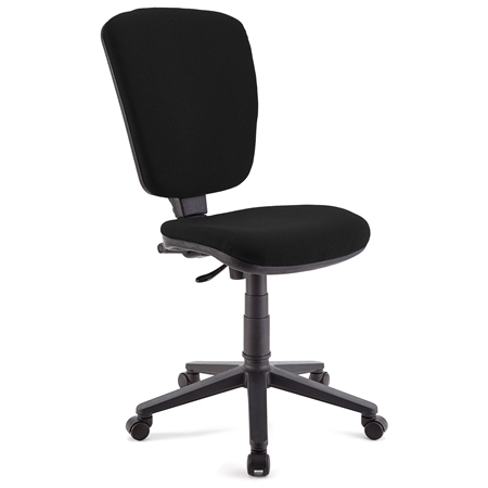 DEMO# Silla de Oficina CALIPSO SIN BRAZOS, Respaldo Ajustable, En Tela Resistente, Color Negro