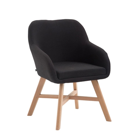 Silla de Confidente KETEL Muy Exclusiva, Estructura en Madera, Patas Claras y Negro