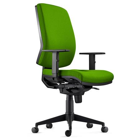 Silla Ergonómica OLIVER, Tela Verde, Uso 8 Horas, Grueso Acolchado