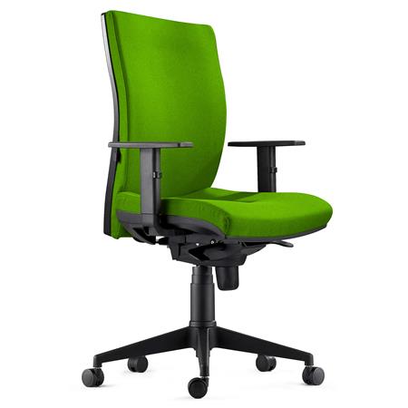 Silla Ergonómica KEVIN, Tela Verde, con Soporte Lumbar