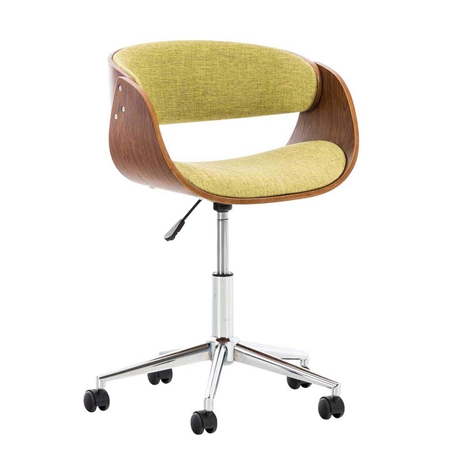 Silla de Oficina ANOUK, Exclusivo Diseño, Estructura en Madera Nogal, Tela Verde