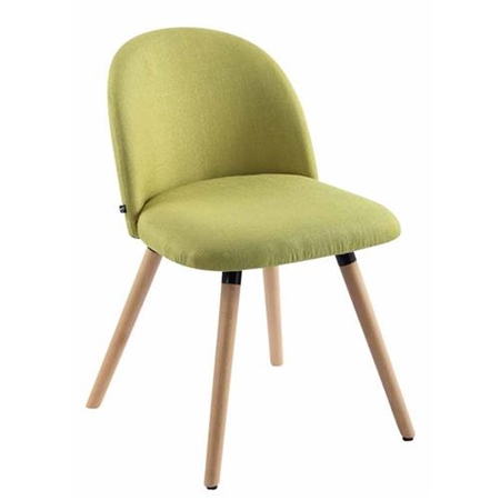 Silla de Confidente MINA, Exclusivo Diseño, Estructura en Madera Haya, Tela Verde