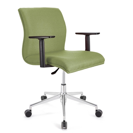 Silla de Oficina ANIBAL BASE PRO, Brazos Ajustables, Acolchado en Tela Verde 