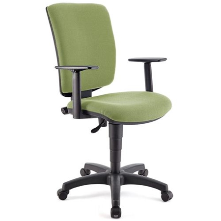 Silla de Oficina ATLAS PLUS, Respaldo y Brazos Ajustables, Gran Acolchado, En Tela Verde 