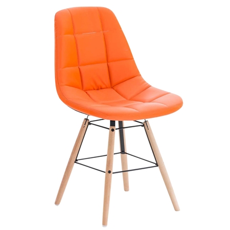 Silla de Confidente TOMMY PIEL, Exclusivo Diseño, Color Naranja