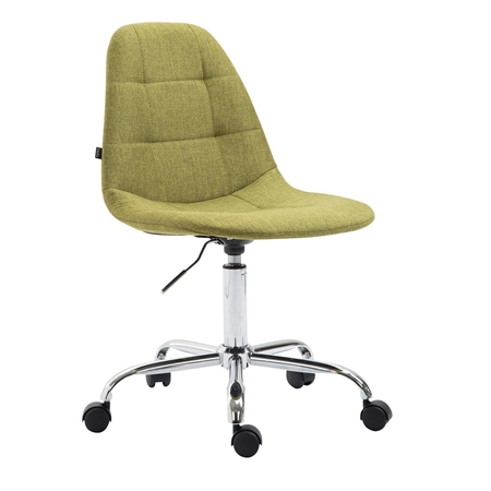 Silla de Oficina DANIL TELA, Gran Acolchado, Estructura Metálica, en color Verde