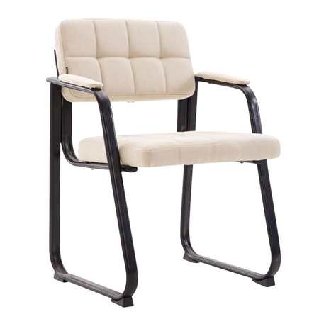 Silla de Confidente CABANA TELA, Diseño Vanguardista, Color Crema