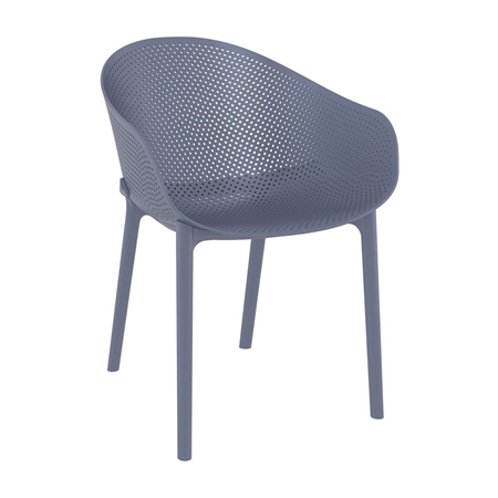 Silla de Confidente DYNA, Reposabrazos Integrados, Moderno Diseño, color Gris