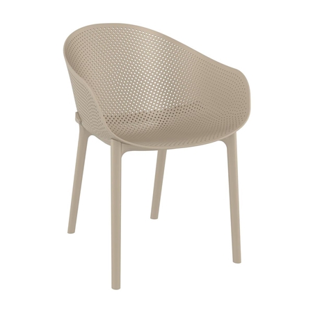 Silla de Confidente DYNA, Reposabrazos Integrados, Moderno Diseño, color Gris Pardo