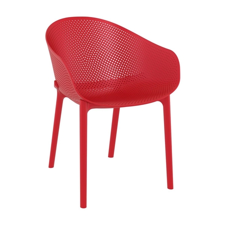 Silla de Confidente DYNA, Reposabrazos Integrados, Moderno Diseño, color Rojo