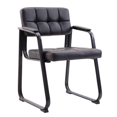 Silla de Confidente CABANA PIEL, Diseño Vanguardista, Color Negro