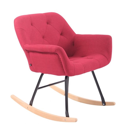 Mecedora DANDY, Estructura de Metal y Madera, en Tela color Rojo