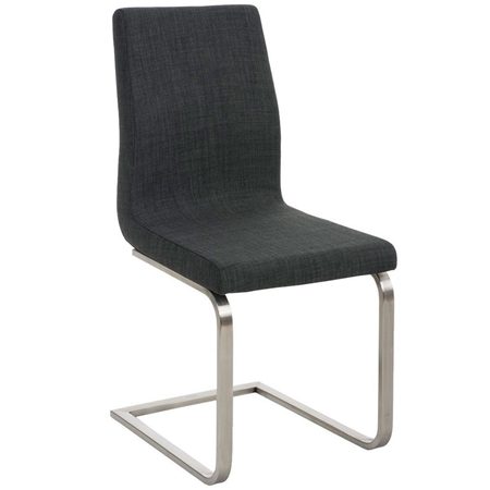 Silla de Confidente JASON TELA, Gran Acolchado, Tapizada en Tela color Gris Oscuro