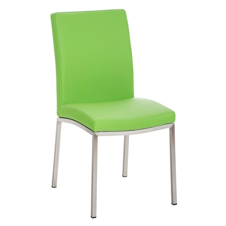 Silla de Confidente MILTON, Diseño Exclusivo, Tapizada en Piel color Verde