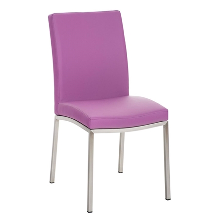 Silla de Confidente MILTON, Diseño Exclusivo, Tapizada en Piel color Morado