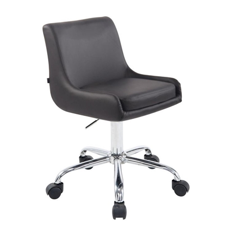 Silla de Oficina ASIA, Base Metálica, Exclusivo Diseño en Piel, Color Gris