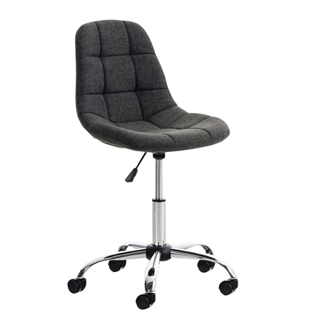 Silla de Oficina WALLY TELA, Grueso Acolchado, Base Metálica, en Gris Oscuro