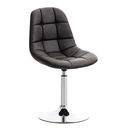 Silla de Confidente WALLY V, Grueso Acolchado, Base Metálica, en Piel Marrón