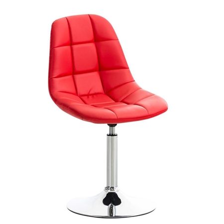 Silla de Confidente WALLY V, Grueso Acolchado, Base Metálica, en Piel Roja