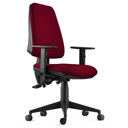 DEMO# Silla Ergonómica INDIANA, en Tela color Burdeos, con Brazos Ajustables