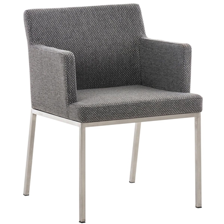 Silla de Confidente NICOLE TELA, Patas en Acero Inoxidable, color Gris Titanio