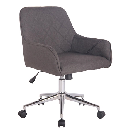 Silla de Oficina DARRY TELA, Estructura Metálica, con Costuras, Gris Oscuro