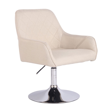Silla de Confidente DARRY BASE TELA, Estructura Metálica, con Costuras, Crema