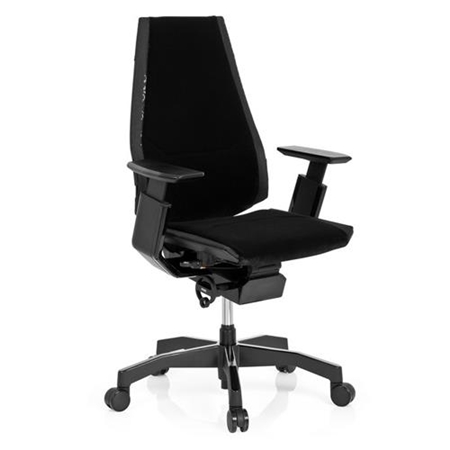DEMO# Silla Ergonómica HADES BASE Tela, Totalmente Ajustable, Diseño Espectacular, en Negro