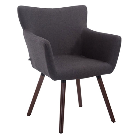Silla de Confidente NIAGARA TELA, Patas Nogal, color Gris Oscuro
