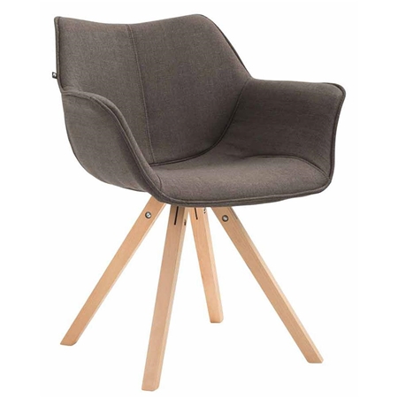 Silla de Confidente TULIP, Cómoda y Moderna, Patas Claras, en Tela Gris Oscuro