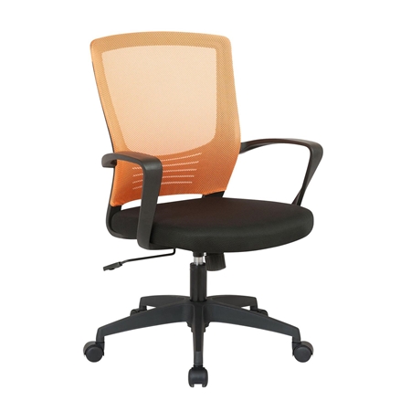 Silla de Oficina MALIBU, Llamativo Diseño, En Malla Transpirable y Tela, Color Naranja