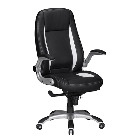 DEMO# Silla de Ordenador MONTREAL con precioso Diseño Gaming, Tapizada en Piel, Uso Profesional 8h, Negro