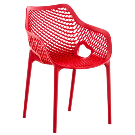 Silla de Confidente NORIA, Apilable, Reposabrazos Integrados, color Rojo