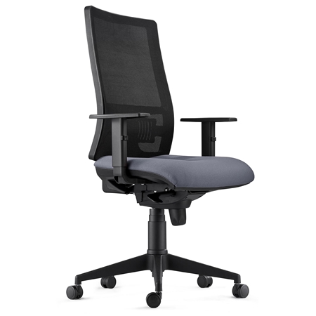 DEMO# Silla Ergonómica EMERSON, Brazos Ajustables y Soporte Lumbar, en Gris