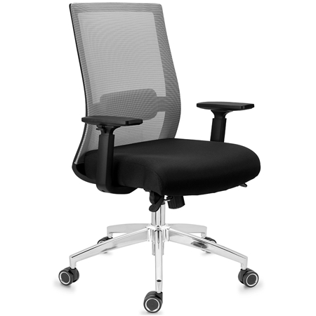 DEMO# Silla Ergonómica NIXON, Soporte Lumbar, Base Metálica, Uso 8H, en Gris