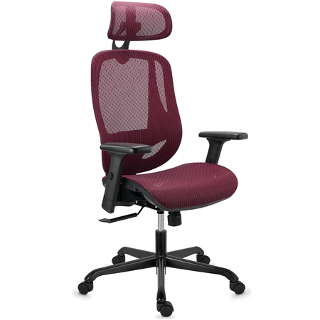 DEMO# Silla Ergonómica NOVA, Muy Cómoda y Ajustable, Gran Calidad y Diseño, En Malla Roja