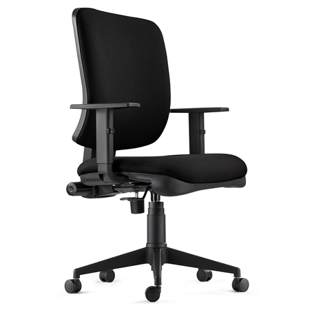 DEMO# Silla Ergonómica DIEGO, en Tela color Negro, con Grueso Acolchado y Mecanismo Sincronizado