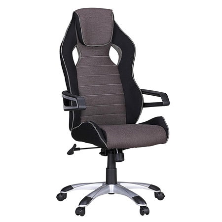 DEMO# Silla Gaming DAKAR PRO, Exclusivo Diseño con Costuras, en Tela Negra y Gris