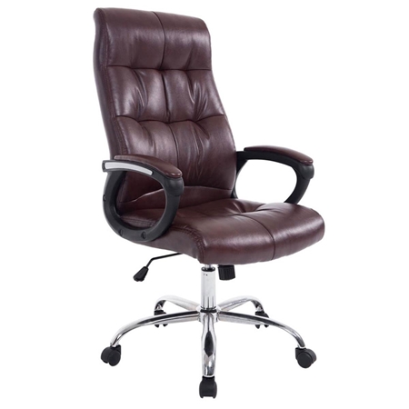 DEMO#  Sillón de Oficina ARABIGA, Gran Acolchado, Resistente hasta 160 kg, en Piel Color Burdeos