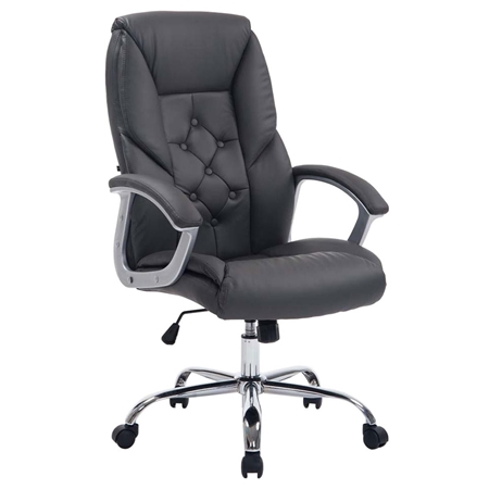 DEMO# Sillón de Oficina DIONE PRO, Elegante Diseño, Gran Acolchado, Resistente Hasta 210kg, en Piel Gris
