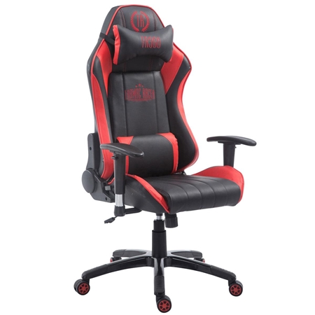 Silla Gaming LOGAN PRO, Respaldo Reclinable, Cojines Lumbar y Cervical, En Negro/Rojo