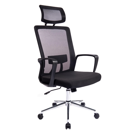 DEMO#  Silla de Oficina ERGOCITY, Reposacabezas, Soporte Lumbar, Respaldo Basculante, En Negro